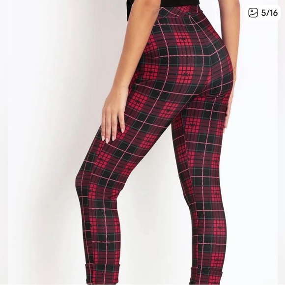 Blackmilk "TARTAN RIBBON CUFFED PANTS - LIMITED" Size small - Picture 2 of 6